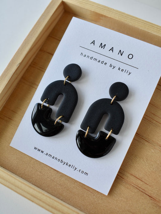 Sloan - Black Clay Earrings