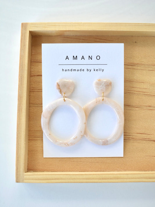 Pearl - Marble Clay Earrings